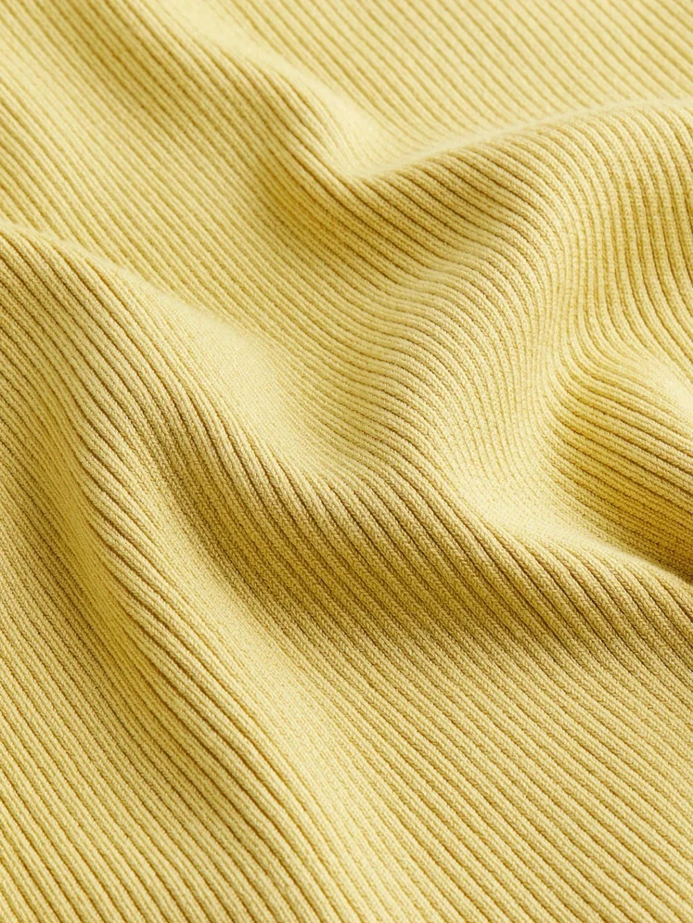 H&M Yellow Ribbed Midi Skirt with Matching Crop Top